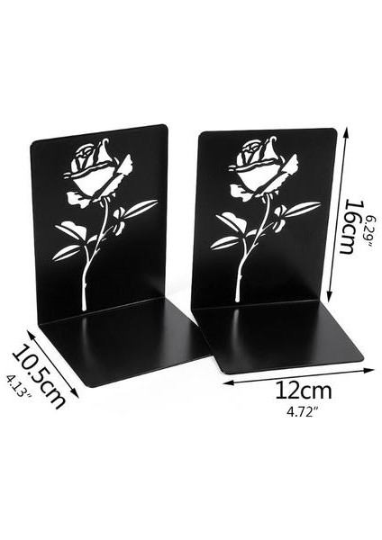 1 Çift Hollow Gül Demir Bookends Kitap Sonu Kitap Tutucu Kaymaz Metal Bookends F | Bookends (Yurt Dışından) indirimleri