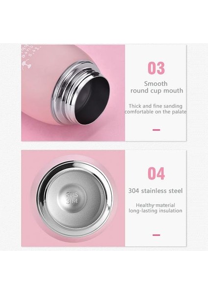 320ML Yalıtımlı Vakum Su Şişesi Paslanmaz Çelik Termal Kupası Çocuklar Için Okul Çocuk Termal Kupası Karikatür Tumbler Şişesi | Vakum Şişeleri ve termoslar (Pembe) (Yurt Dışından)