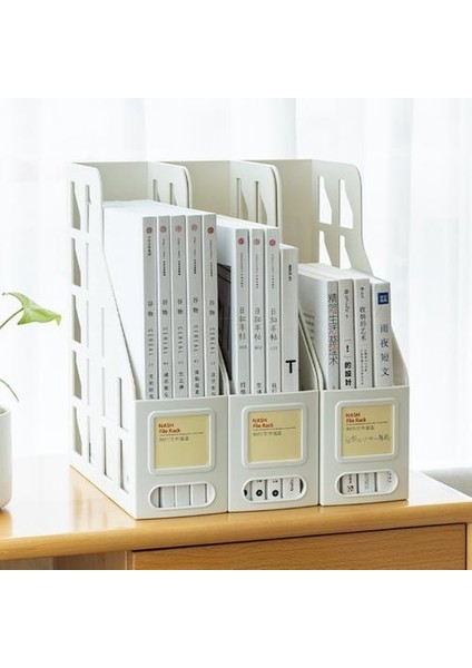 1 Adet Masaüstü Dosya Organizatör Tutucu Ayakta Dosya Kitap Kağıtları Organizatör Tutucu ile Lable Pencere ile Ideal Ev Dosya Dolabı | Bookends (Yurt Dışından) fırsatları