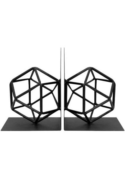 1 Çift Demir Sanat Geometri Bookends Pratik Nonskid Ağır Hizmet Binası Binası Books Destekler Dvds Dergileri | (Yurt Dışından)