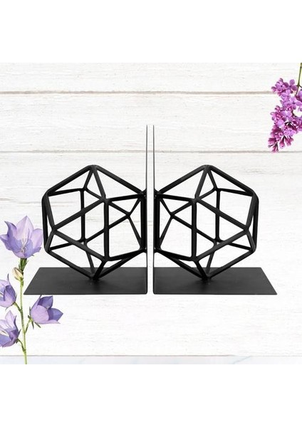 1 Çift Demir Sanat Geometri Bookends Pratik Nonskid Ağır Hizmet Binası Binası Books Destekler Dvds Dergileri | (Yurt Dışından) fırsatları