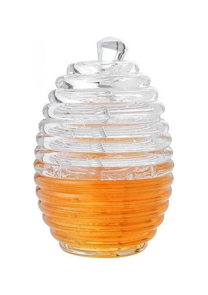265ML Şeffaf Arı Kovanı Şeklindeki Bal Kavanozu Bal Depolamak ve Dağıtmak Için Sopa ile | Şeker ve krema Tencere (Yurt Dışından)