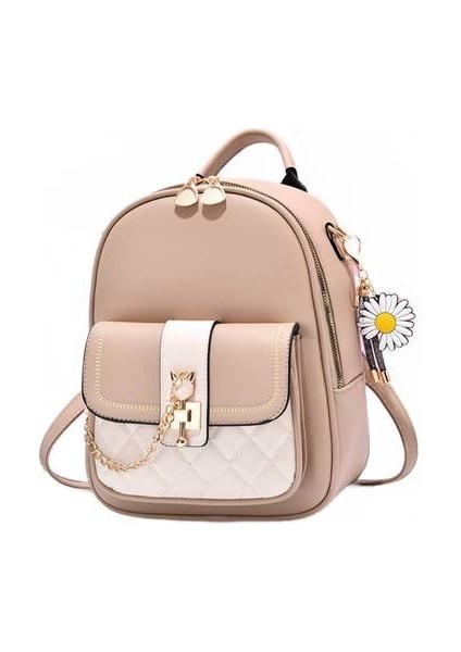 Moda Yumuşak Deri Sırt Çantası, Büyük Kapasiteli Kadın Çanta Tek Omuz Crossbody Çok Amaçlı Öğrenci Çantası (Yurt Dışından)