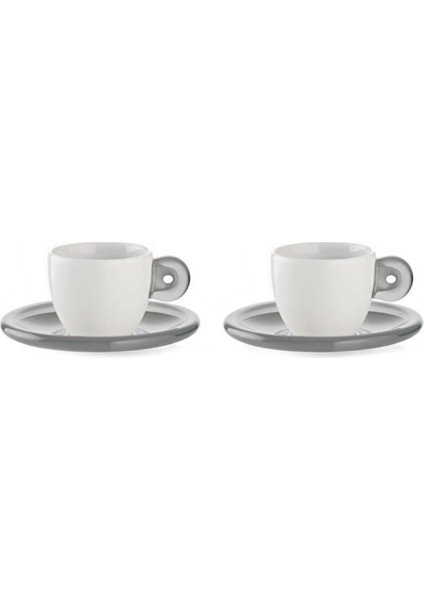 2'Li Espresso Fincanı - Gri