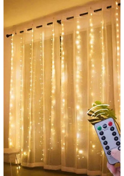 1x2 Metre Perde LED 200 Ledli Kumandalı