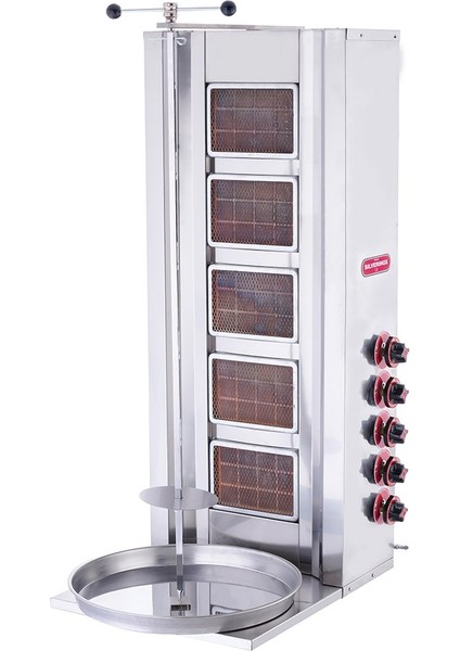 Silverinox Endüstriyel Lpg Tüplü 5 Radyanlı Döner Ocağı Makinesi