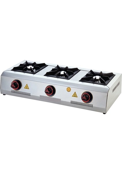 Silverinox Endüstriyel Lpg Tüplü Set Üstü Mini Üçlü 3 Gözlü Ocak SLVR-2906-G