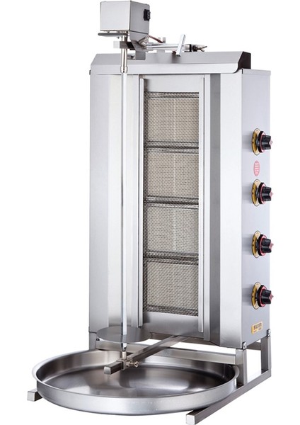 Silverinox Doğalgazlı 4 Radyanlı Üstten Motorlu Döner Ocağı