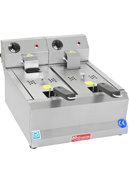 Endüstriyel 5000 Watt Çiftli 3+3 Lt Elektrikli Fritöz HMK-FE3+3