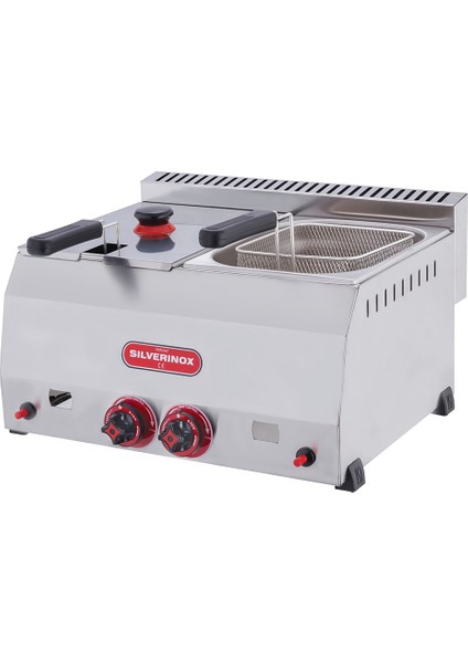 Silverinox Endüstriyel Çiftli 5+5 Litre Doğalgazlı Fritöz SLVR-2703