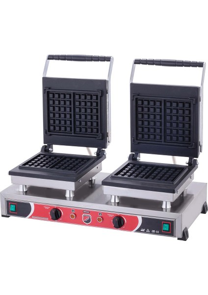 Silverinox Endüstriyel Elektrikli Kare Waffle Makinesi - 4 Lü
