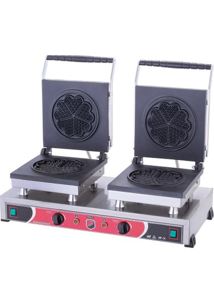 Silverinox Endüstriyel Elektrikli 2 Li Çiçek Waffle Makinesi