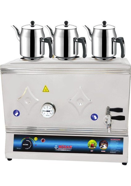 60 Lık Elektrikli 40 Litre 3 Demlikli Çay Kazanı Hediyeli