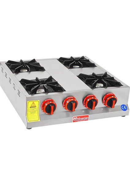 Endüstriyel Lpg Tüplü Set Üstü Mini Dörtlü 4 Gözlü Ocak