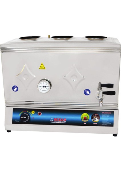 60 Lık Elektrikli 40 Litre 3 Demlikli Çay Kazanı Çay Ocağı
