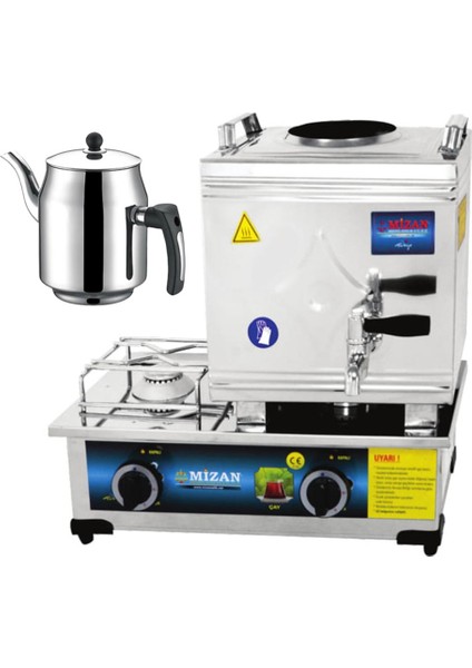 15 Lik Doğalgazlı 10 Litre 1 Demlikli Çay Kazanı Demlik Hediyeli