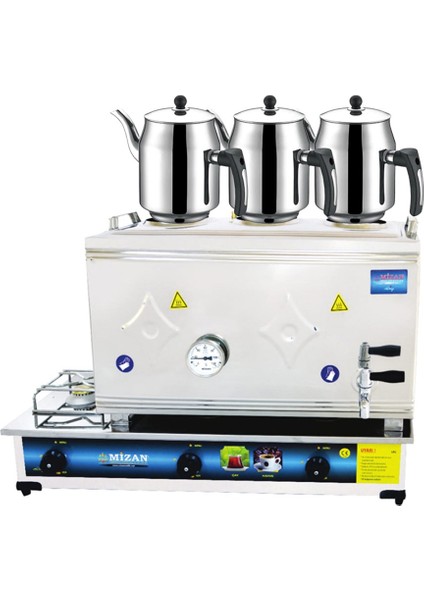 60 Lık Lpg Tüplü 40 Litre 3 Demlikli Çay Kazanı Demlik Hediyeli