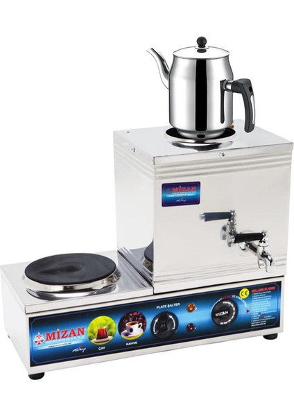 15 Lik Elektrikli 10 Litre 1 Demlikli Çay Kazanı Hediyeli