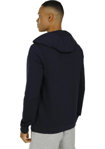 Full Zip Basic Erkek Lacivert Kapüşonlu Ceket