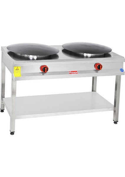 Endüstriyel Doğalgazlı Çiftli 55 Lik Ayaklı Gözleme Ocağı