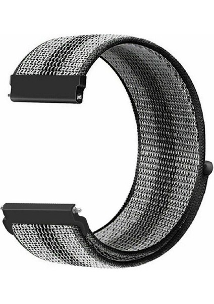 Samsung Galaxy Watch 46 mm Uyumlu Dokuma Kordon Siyah Çizgili
