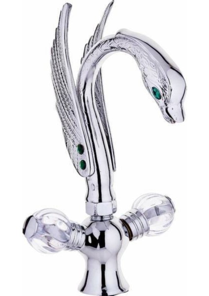 Kugu Ördek Başlı Lavabo Bataryası Krom
