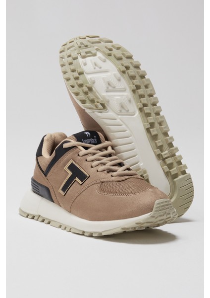 Unisex Bej Kaymaz Eva Taban Süet Sneaker fırsatları