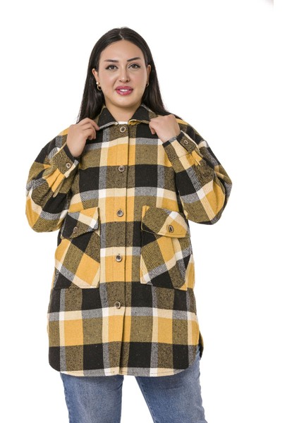 Büyük Beden Gömlek Yaka Eteği Oval Kesim Kapaklı Cepli Oduncu Ceket Gömlek fiyatları