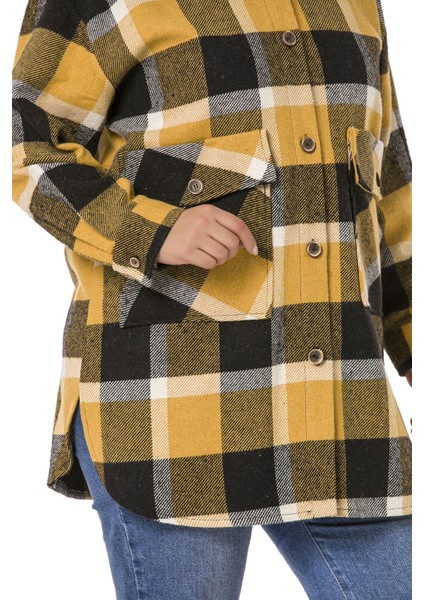 Büyük Beden Gömlek Yaka Eteği Oval Kesim Kapaklı Cepli Oduncu Ceket Gömlek indirimleri