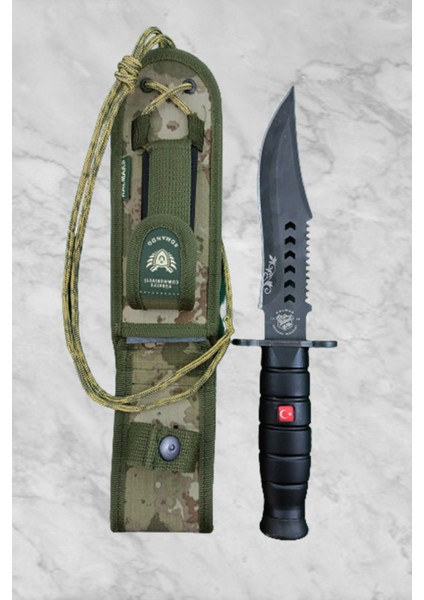 Outdoor Bıçak Mutfak Bıçak Komando Rambo Kamp Av Bıçak Çakı Kılıflı (30 Cm)