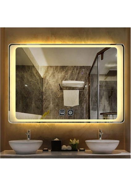 75x105 Cm Buğu Yapmayan Dokunmatik Günışığı Ledli Dikdörtgen Banyo Aynası