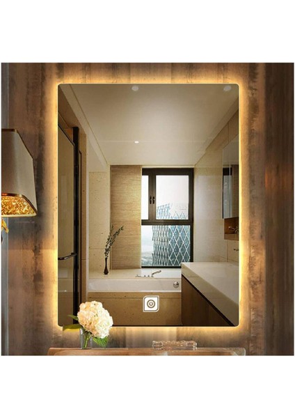 75x105 Cm Dokunmatik Günışığı Ledli Dikdörtgen Banyo Aynası modelleri