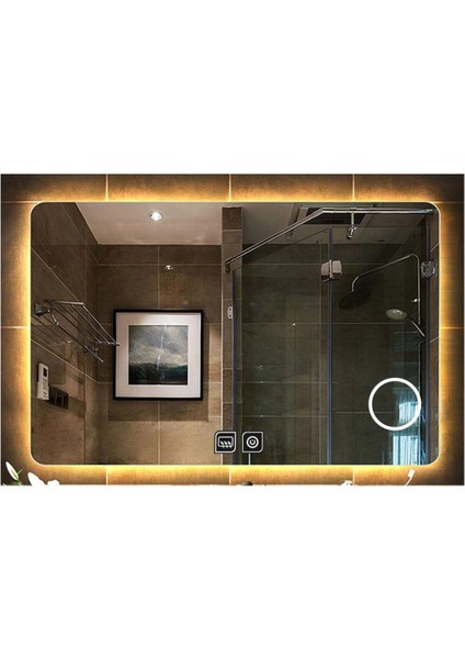 65x90 Cm Buğu Yapmayan Makyaj Aynalı Dokunmatik Günışığı Ledli Dikdörtgen Banyo Aynası