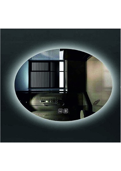 80x100 Cm Buğu Yapmayan Dokunmatik Tuşlu Beyaz Ledli Elips Banyo Aynası fiyatları