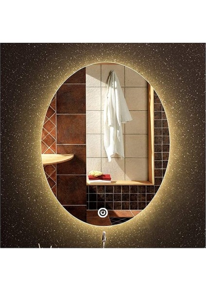 55x75 Cm Dokunmatik Tuşlu Günışığı Ledli Elips Banyo Aynası
