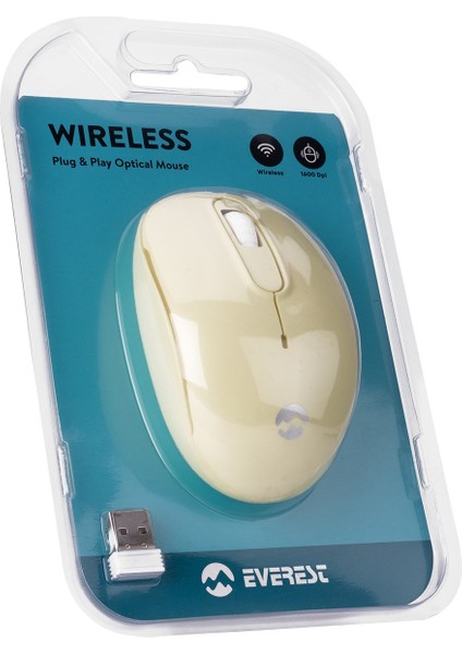 SMW-666 USB Sarı 2.4ghz Optik Wireless Mouse