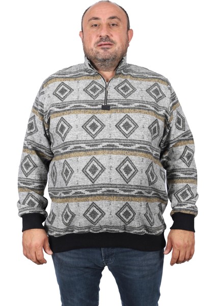 Sweatshirt Oduncu Polo Yaka Fermuarlı 22220-HAKI
