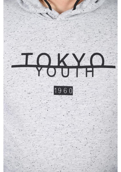 Büyük Beden Erkek Sweat Kapüsonlu Tokyo 22702-GRI fiyatları