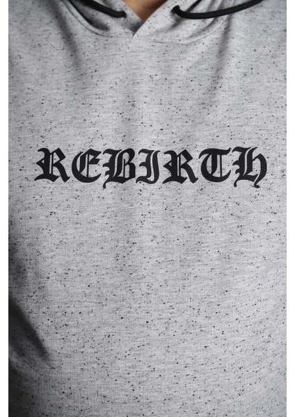 Büyük Beden Sweatshirt Kapşonlu Rebirth 22701-GRI fiyatları