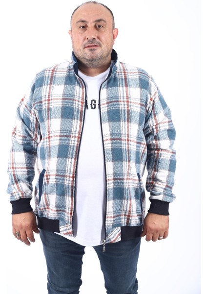 Büyük Beden Dik Yaka Sweat Oduncu 22219-PETROL modelleri