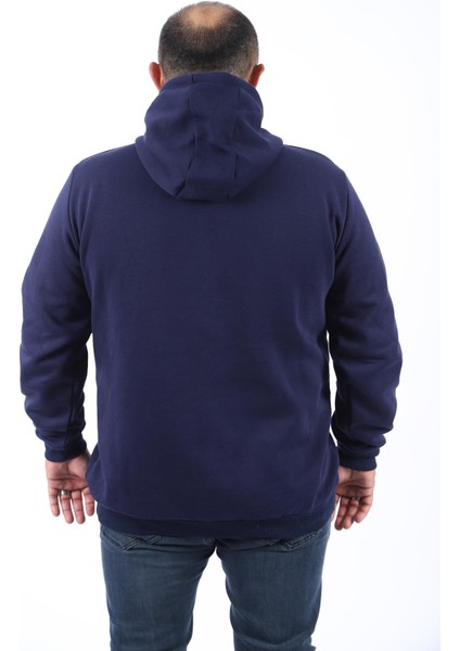 Büyük Beden Erkek Basic Sweat Kapüşonlu 11700-LACIVERT fiyatları