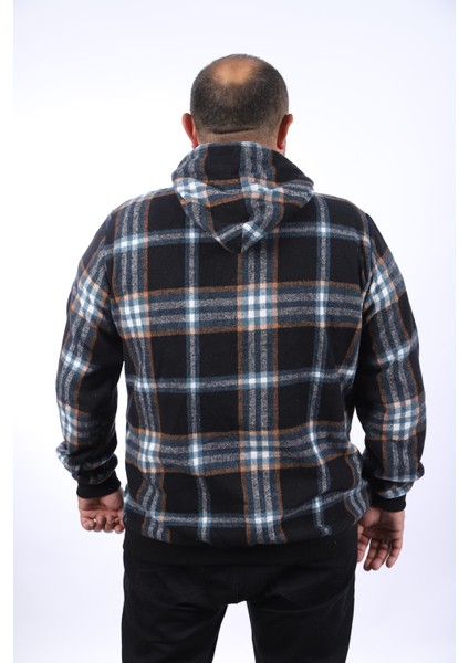 Kangaroo Pocket Oduncu Sweat-Gömlek Stripe 22209-PETROL modelleri