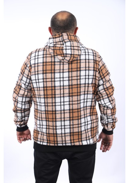 Kangaroo Pocket Oduncu Sweat-Gömlek Stripe 22209-KIREMIT modelleri