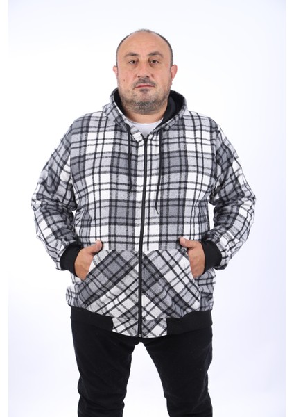 Kangaroo Pocket Oduncu Sweat-Gömlek Stripe 22209-GRI