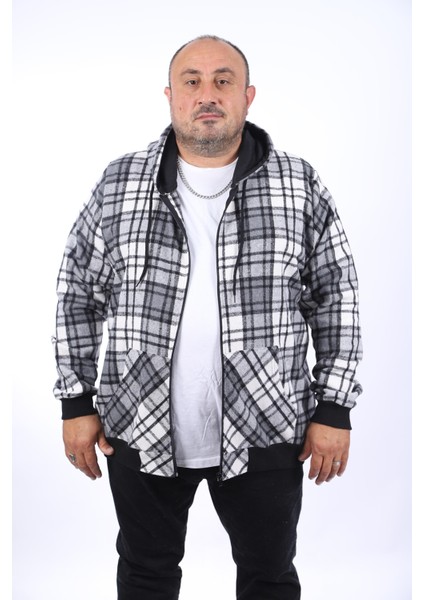 Kangaroo Pocket Oduncu Sweat-Gömlek Stripe 22209-GRI fiyatları