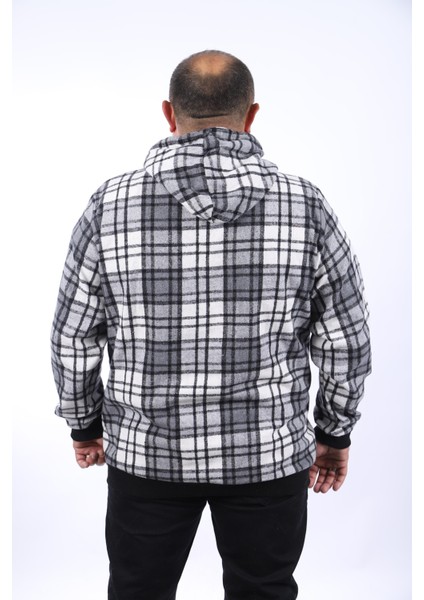 Kangaroo Pocket Oduncu Sweat-Gömlek Stripe 22209-GRI modelleri