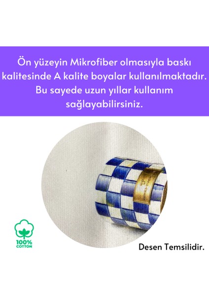 Mackenzie Model Damalı Sarı Lale Desen Mutfak Havlusu Luxury Dekor Kurulama Bezi El Havlusu