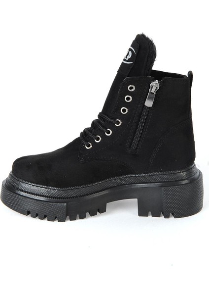 Mp 222-3471FT Siyah Nubuk Fermuarlı Kız Çocuk Düz Bot modelleri