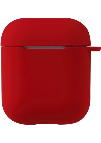 Apple Airpods Için Standart Askılı Silikon Kılıf Kırmızı