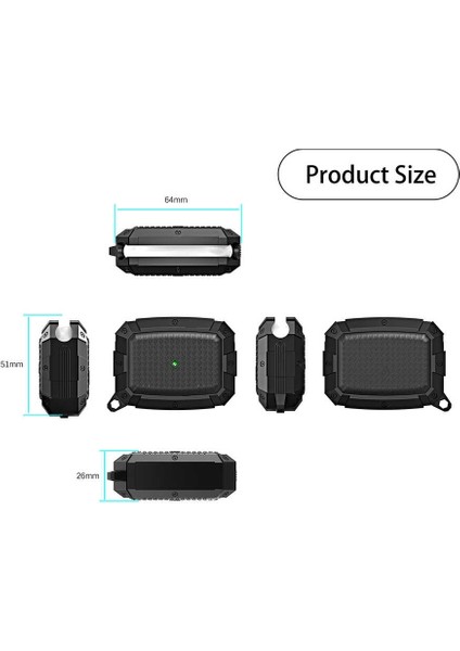 Apple Airpods Pro Için Askılı Ultra Korumalı Armour Silikon Siyah modelleri